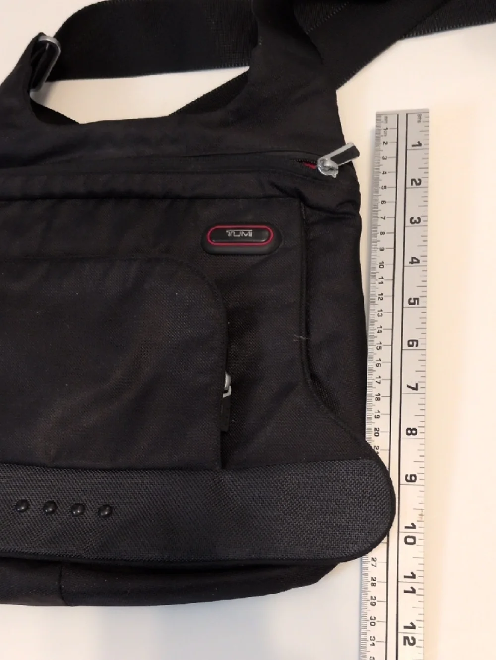 Tumi Black Nylon Crossbody Messenger Bag with Adjustable Strap